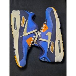 Nike Air Max 90 Premium SE Game Royal Light Cream Suede Sneakers Men's Size 8.5